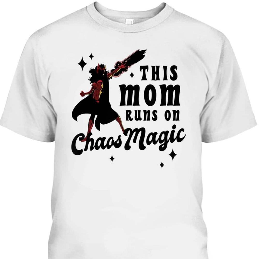 Marvel Mothers Day Tshirt Scarlet Witch This Mom Runs On Chaos Tee - Picture 1 of 4